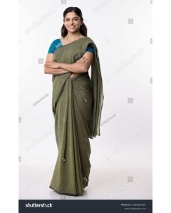 Purple Satin Cord, Embroidered, Sequins and Thread Work Classic Saree