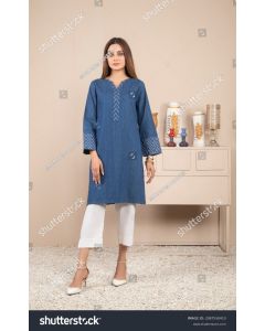 Blue Faux Georgette Palazzo Salwar Kameez