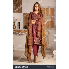 Tiptop Purple Silk Classic Sari with Embroidered Work