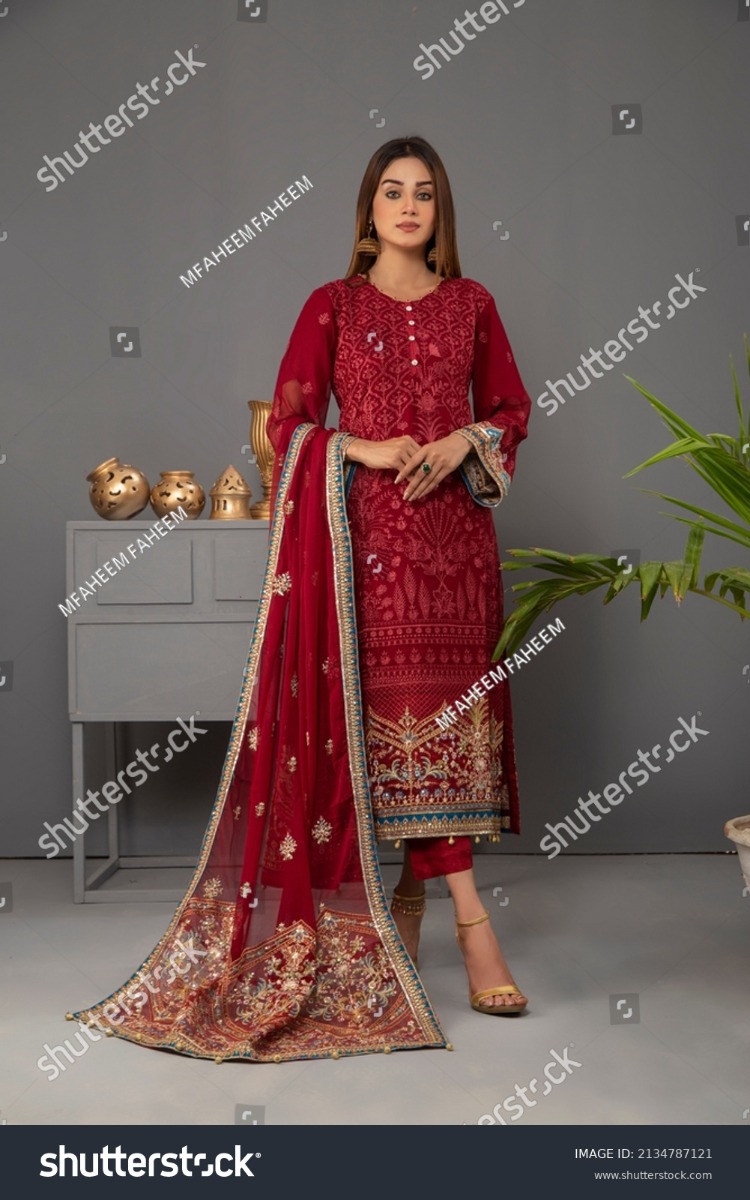 Orange Silk Embroidered Work Contemporary Saree